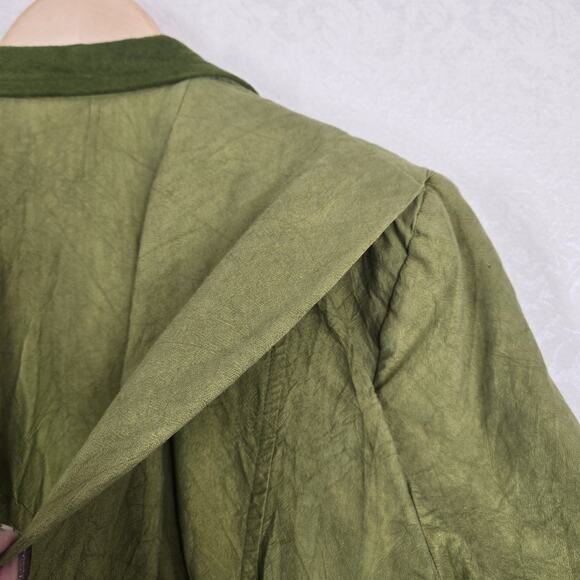 Vtg Platinum by Dorothy Schoelen Jacket Blazer sz S Green Artsy Lagenlook READ - Picture 15 of 16